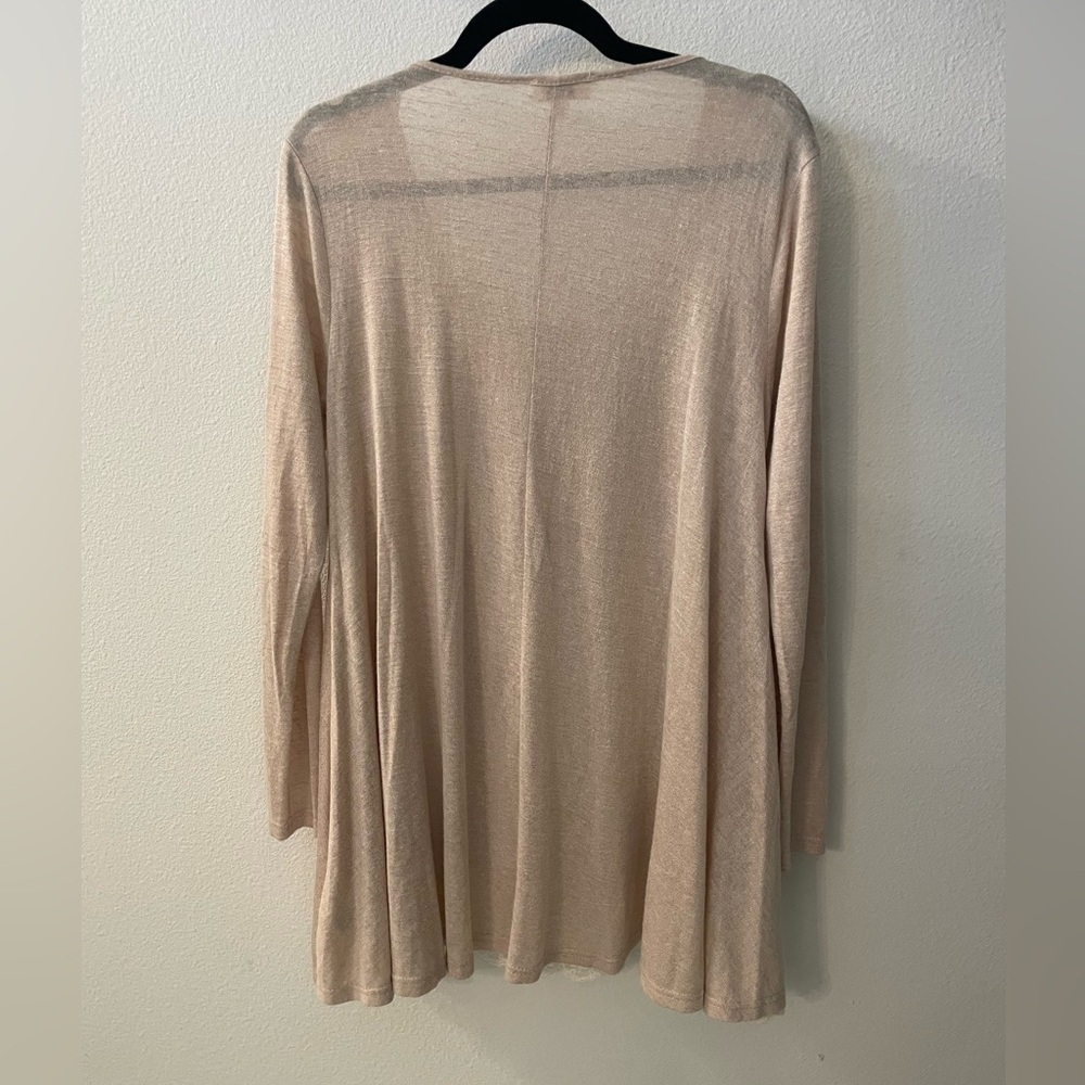 Umgee Neutral Cream Lace Trim Tunic Top Boho Cozy Layering Medium - Picture 4 of 8